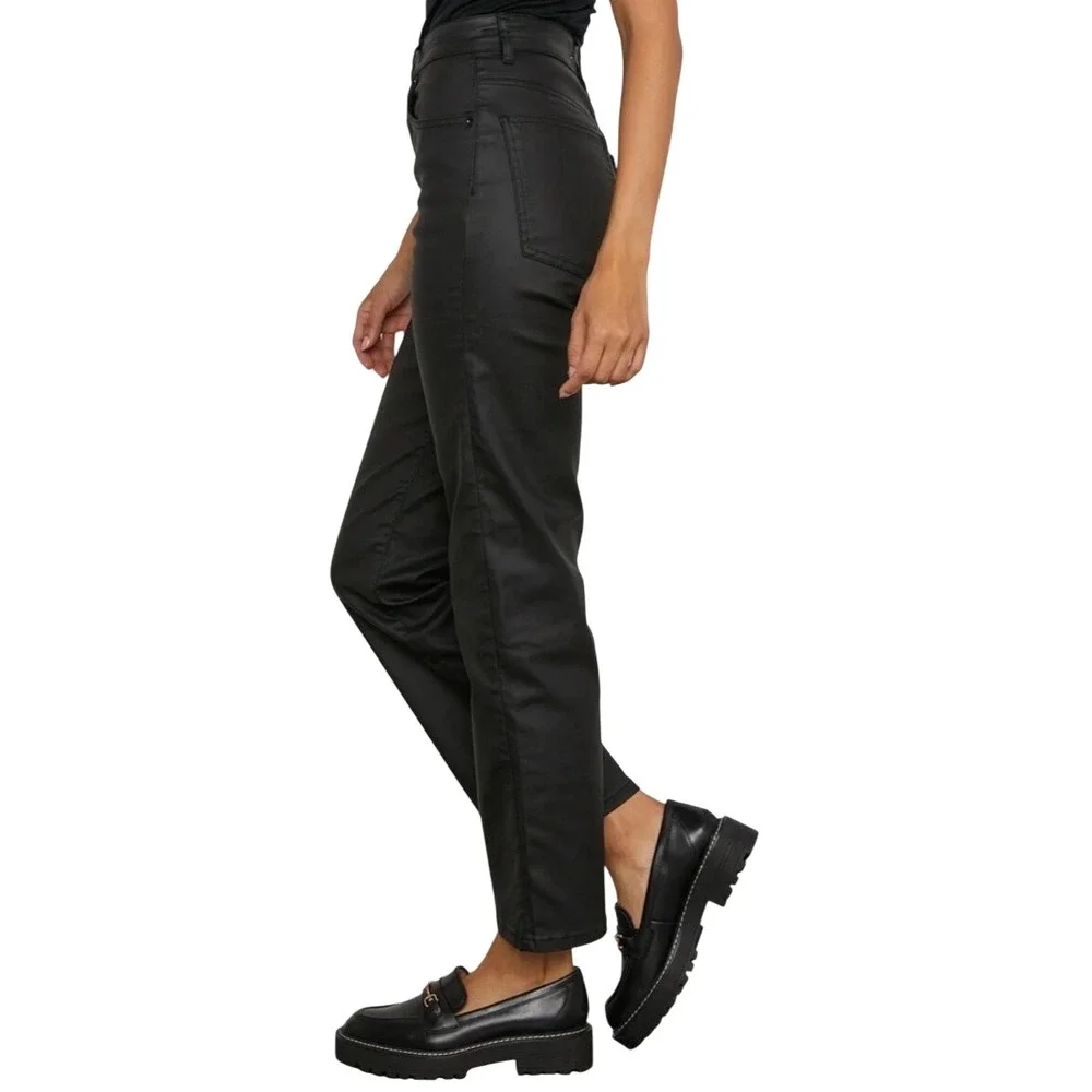 Free‎ People We The Free Pacifica High Rise Faux Leather Pants Black Size 29 NEW